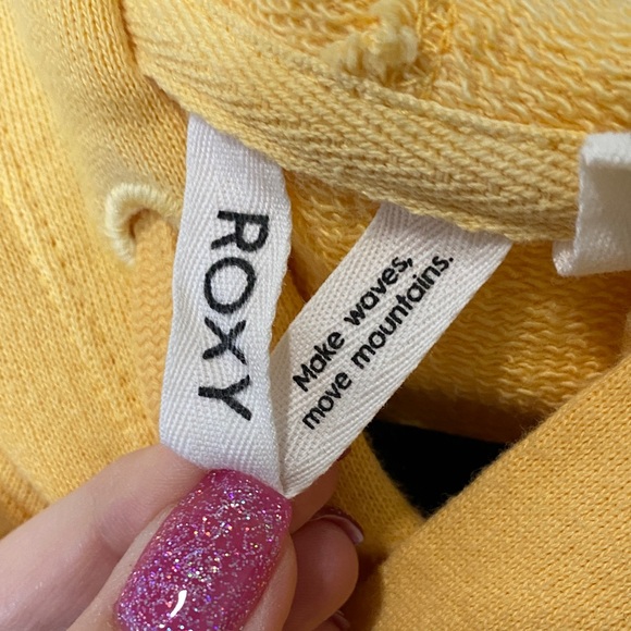 Roxy XL Tie Dye Yellow and Brown Hoodie Sweatshirt Pullover - Picture 3 of 8